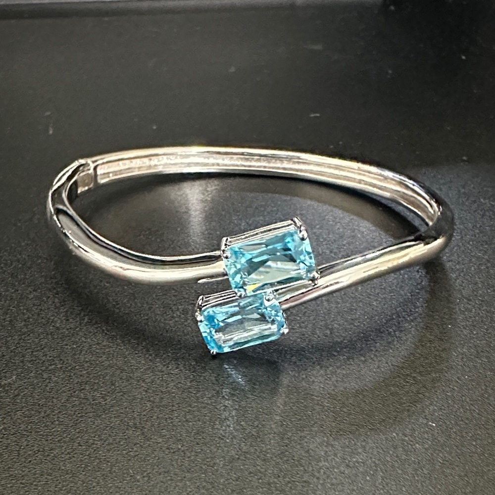 Silver Bracelet with Blue Stones